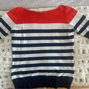 Joseph A. - Red and Navy Striped Women's Sweater